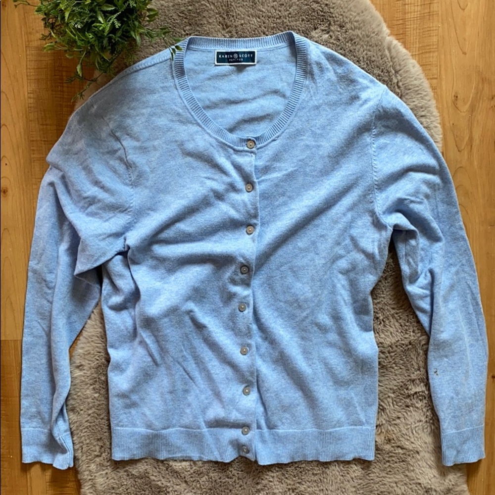❗️2 for $30❗️Karen Scott Light Blue Cardigan